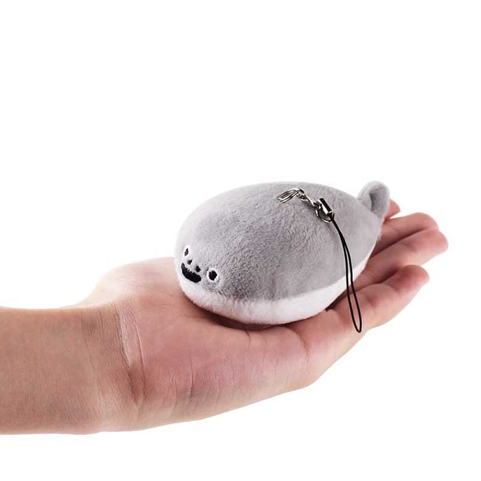 Sacabambaspis Plush Toy: Memorable Meme Fun: gray, white whale, cute cartoon style