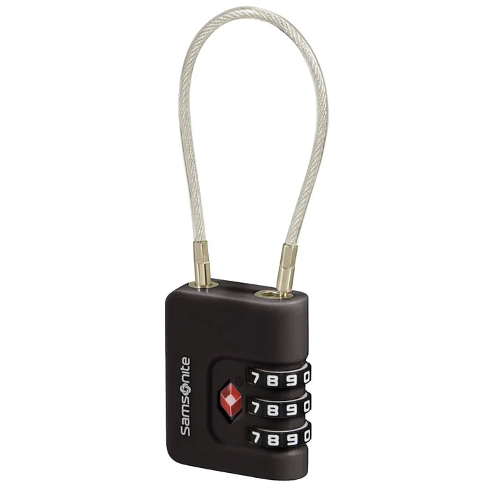 Samsonite Cable Lock 3 Dial TSA - Black