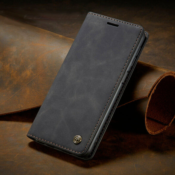 Samsung A13 A33 A53 5G Leather Folio Case: brown, dark brown folio phone case, minimal style