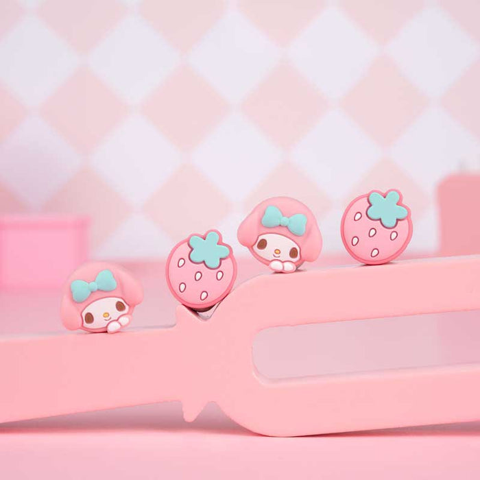 Sanrio Switch Thumb Grip Caps: Add Personality!: lavender, pink Kuromi character theme, cute cartoon kawaii style