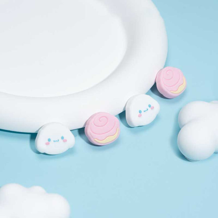 Sanrio Switch Thumb Grip Caps: Add Personality!: lavender, pink Kuromi character theme, cute cartoon kawaii style