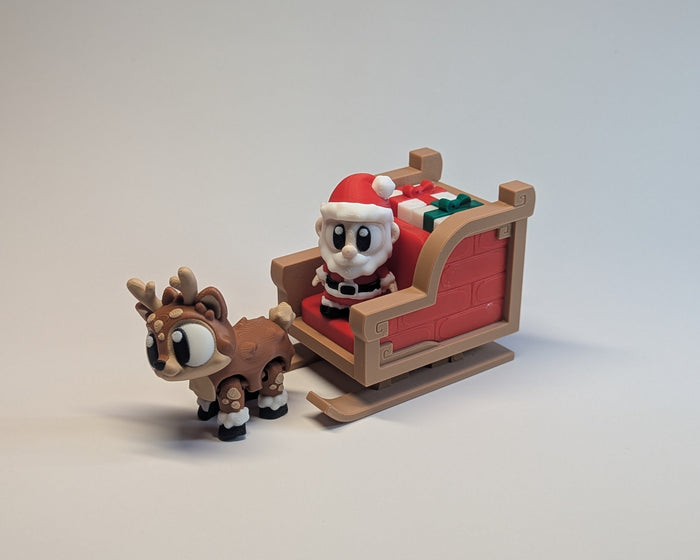 Santa Sleigh with Reindeer Facing Forward Left 2