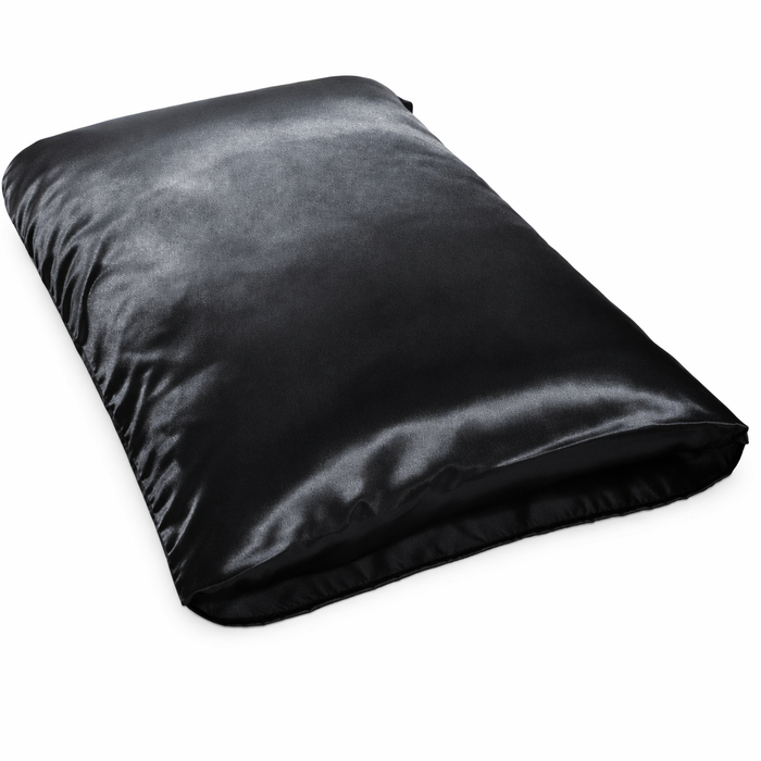 Satin Silk Pillowcase for Youthful Skin & Healthy Hair - Set of 2 Black