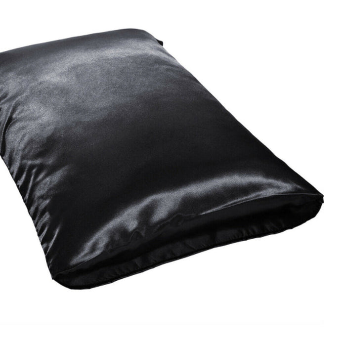 Satin Silk Pillowcase for Youthful Skin & Healthy Hair, Set of 2: silver gray, white pillowcases and bedside decor, minimal m