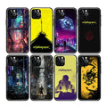 Sci-Fi TPU Phone Case with Camera Protection: black, yellow Cyberpunk-themed futuristic cityscape and graphic designs, cyberp