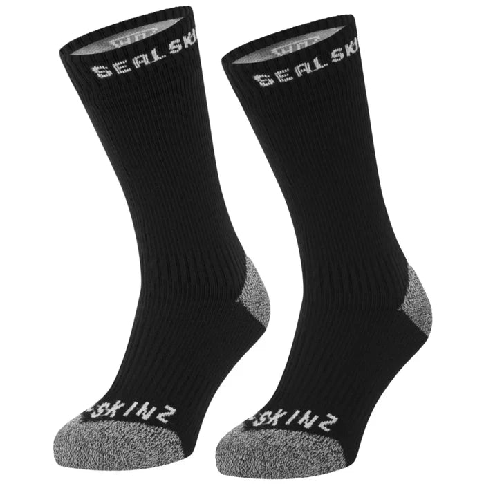 Sealskinz Briston Waterproof All Weather Mid Length Sock with Hydrostop (Black) - X-Large