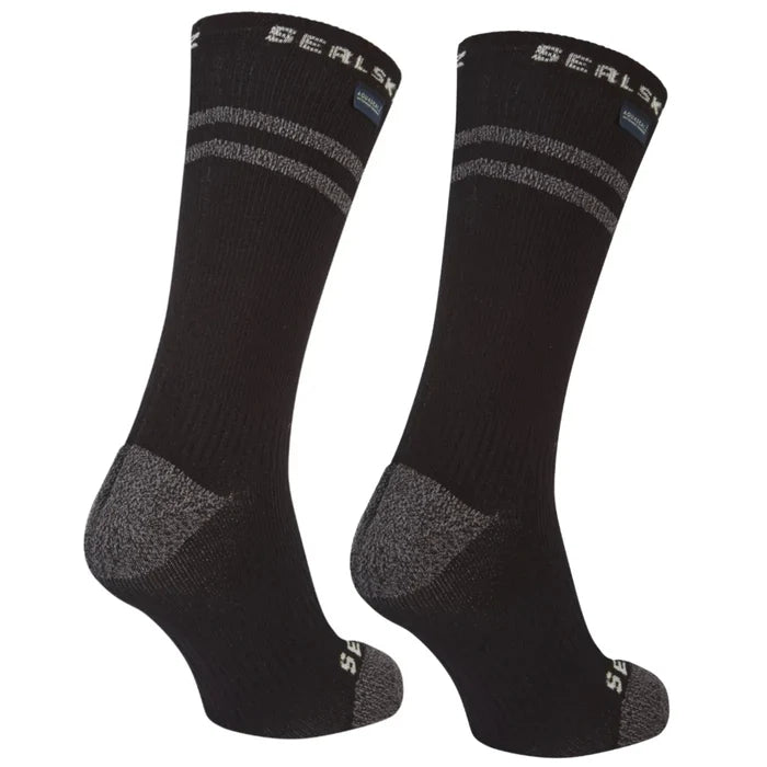Sealskinz Scoulton Waterproof Warm Weather Mid Length Sock with Hydrostop (Medium) - Black