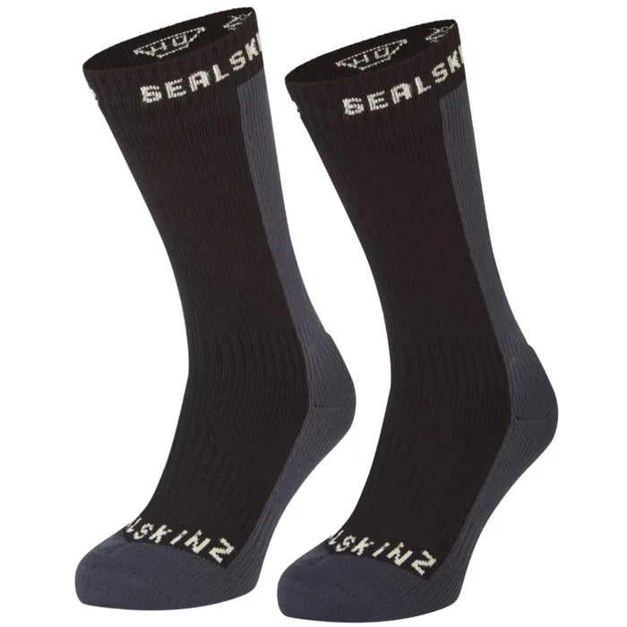 Sealskinz Starston Waterproof Cold Weather Mid Length Socks (X-Large) - Black