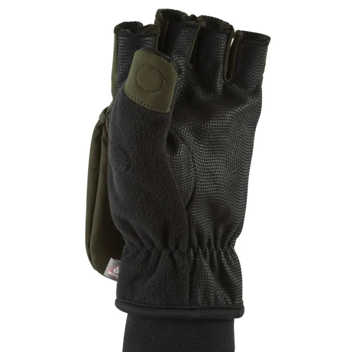 Sealskinz Walpole Windproof Cold Weather Convertible Mitt (Large) - Olive Green / Black