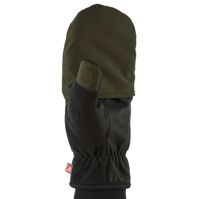 Sealskinz Walpole Windproof Cold Weather Convertible Mitt (Large) - Olive Green / Black