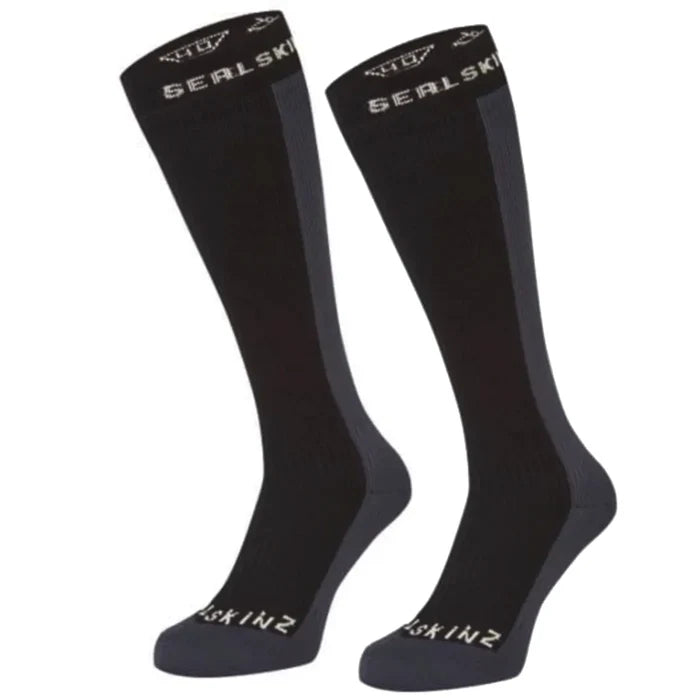 Sealskinz Worstead Waterproof Cold Weather Knee Length Sock (Black) - Medium