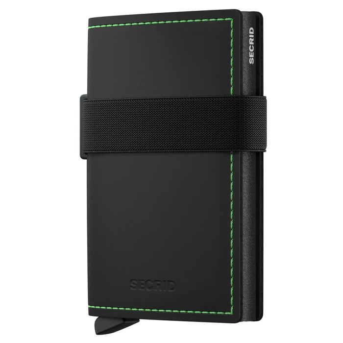 Secrid Bandwallet Compact RFID Wallet - Matte Black / Green
