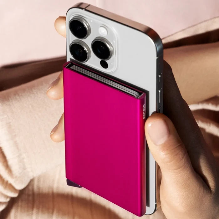 Secrid Cardprotector for Magsafe - Compact RFID Card Wallet - Fuchsia