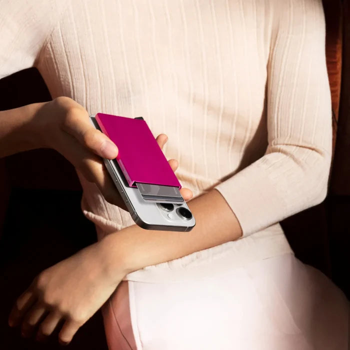 Secrid Cardprotector for Magsafe - Compact RFID Card Wallet - Fuchsia