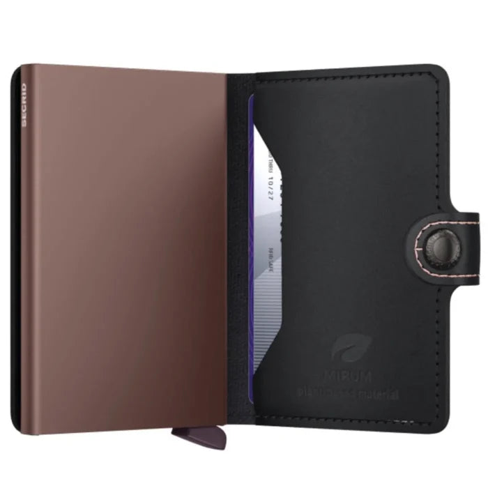 Secrid Miniwallet Compact RFID Wallet - Black-Rose (Mirum Plant-Based)