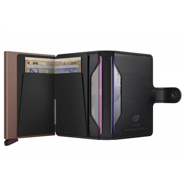 Secrid Miniwallet Compact RFID Wallet - Black-Rose (Mirum Plant-Based)