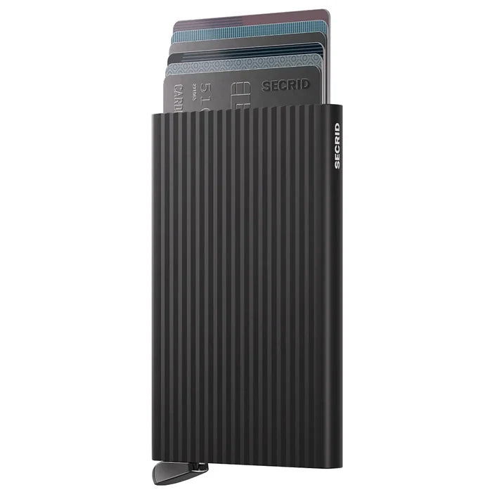 Secrid Premium Cardprotector+ Compact RFID Card Wallet - Fluted Black