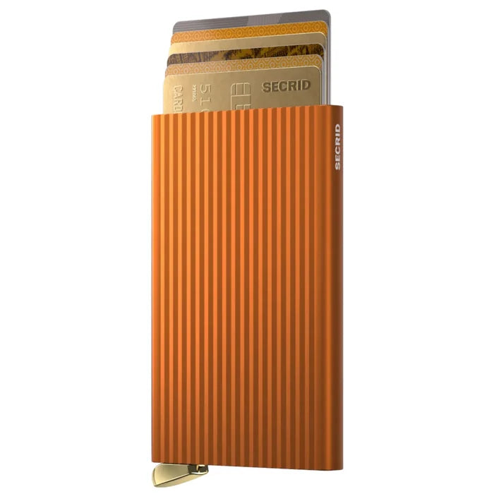 Secrid Premium Cardprotector+ Compact RFID Card Wallet - Fluted Orange