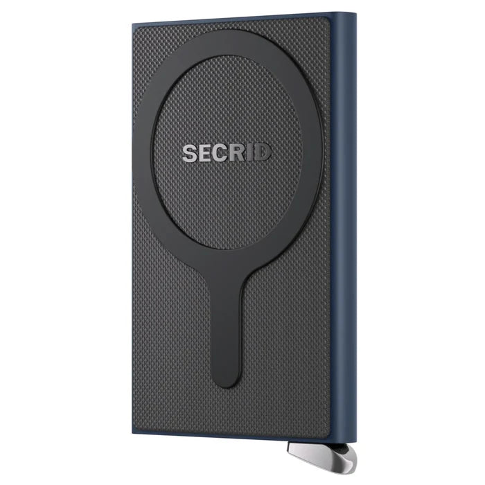 Secrid Premium Cardprotector + for Magsafe - Compact RFID Card Wallet - Fluted Navy