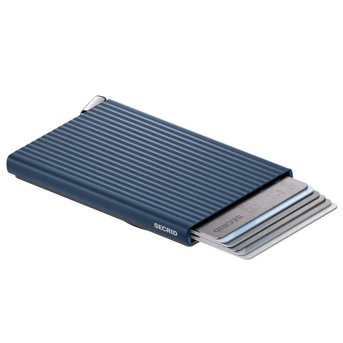 Secrid Premium Cardprotector + for Magsafe - Compact RFID Card Wallet - Fluted Navy