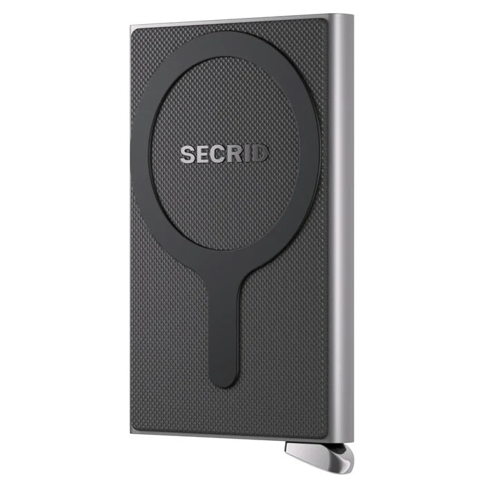 Secrid Premium Cardprotector + for Magsafe - Compact RFID Card Wallet - Fluted Silver