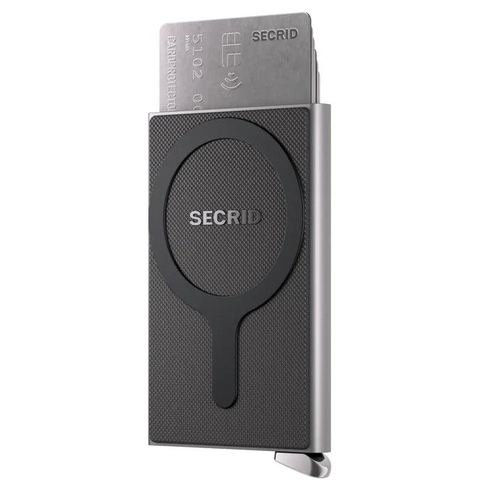 Secrid Premium + Cardprotector for Magsafe - Compact RFID Card Wallet - Fluted Silver
