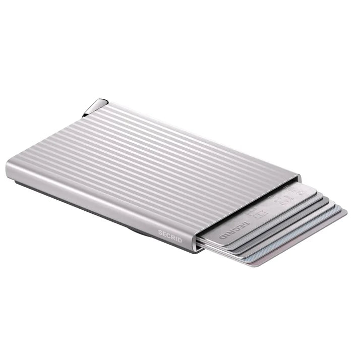 Secrid Premium + Cardprotector for Magsafe - Compact RFID Card Wallet - Fluted Silver
