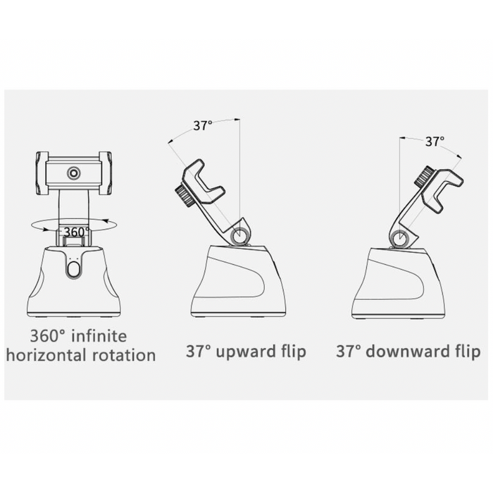 Selfie Holder with Rotating Feature: black, dark gray phone holder stand, minimal modern style