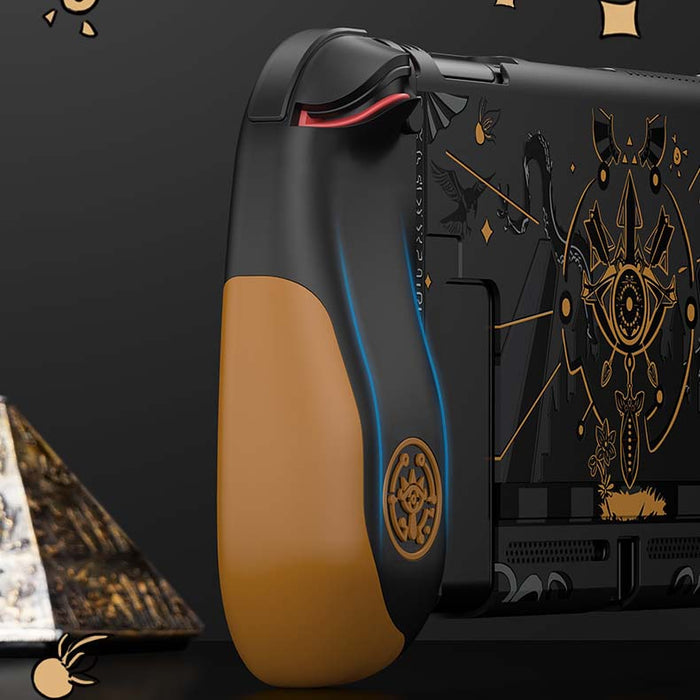 Sheikah Slate Switch Cover Case: black, dark gray stylized fantasy/occult graphic with a central eye motif, dark fantasy, gra