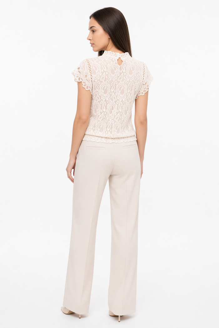 Short-Sleeved Lace Blouse for Women Default