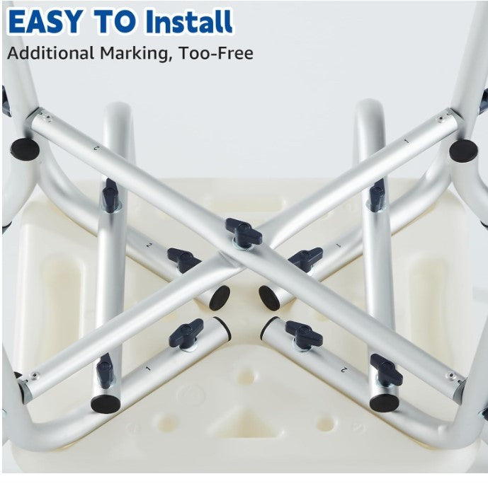 Shower Chair Elderly Shower Bath Stools with Back&Arms Non Slip Adjustable-247