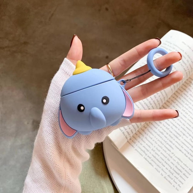 Silicone Airpods Case with Cartoon Design: white, orange fried egg theme, cute cartoon style