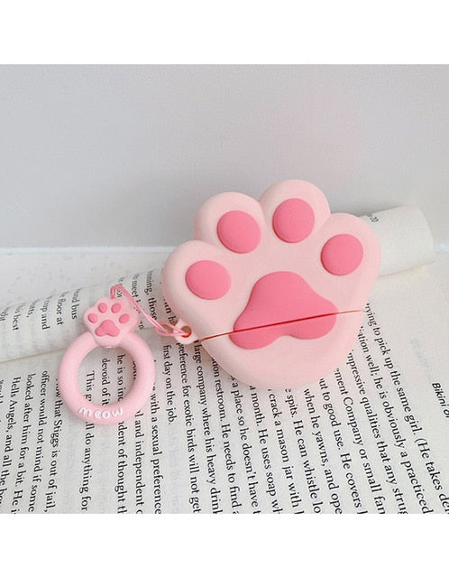 Silicone Airpods Case with Cartoon Design: white, orange fried egg theme, cute cartoon style