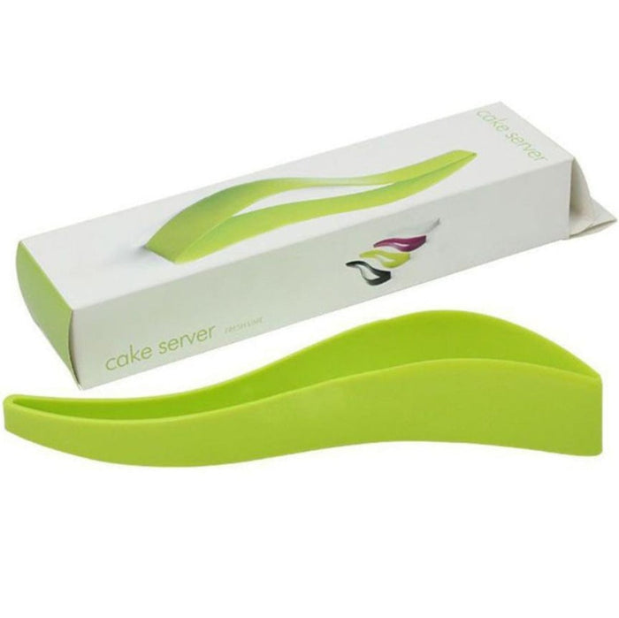 Silicone Dessert Slicing Tools Set of 2: bright green cake slicer or cake cutting guide, minimal style