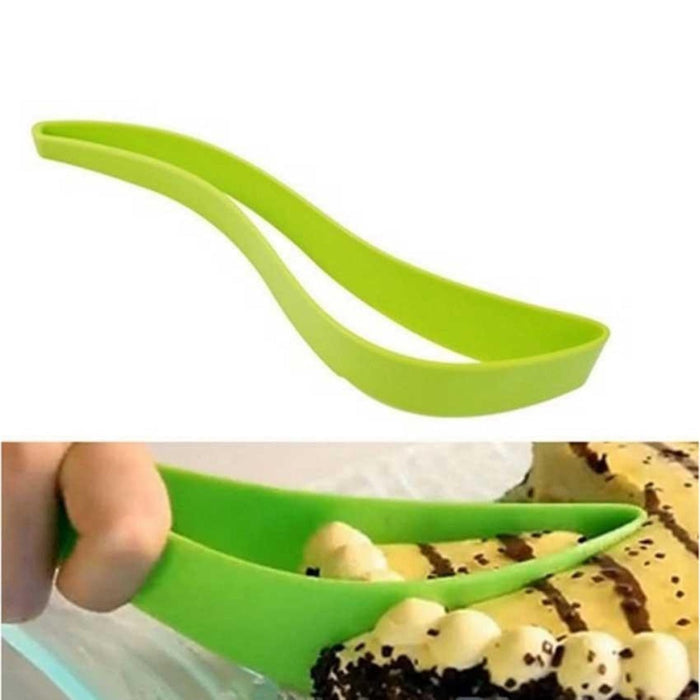 Silicone Dessert Slicing Tools Set of 2: bright green cake slicer or cake cutting guide, minimal style