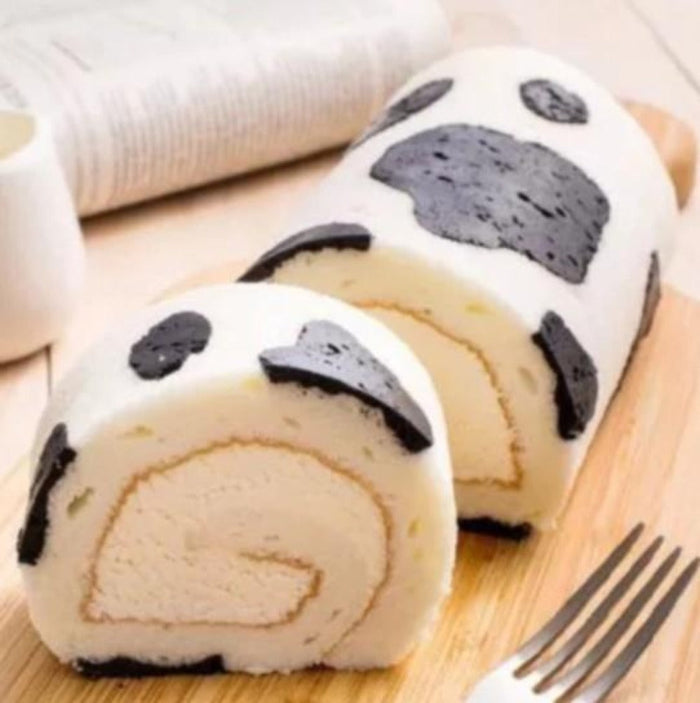 Silicone Oven Mat for Baking Cakes Without Sticking: white, black cow, kawaii style