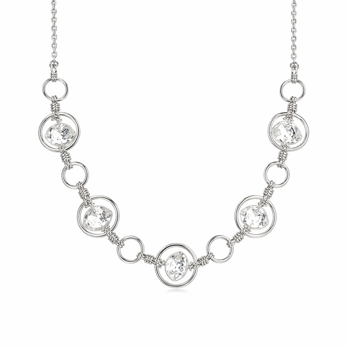 Silver Crystal Necklace by Mika Default