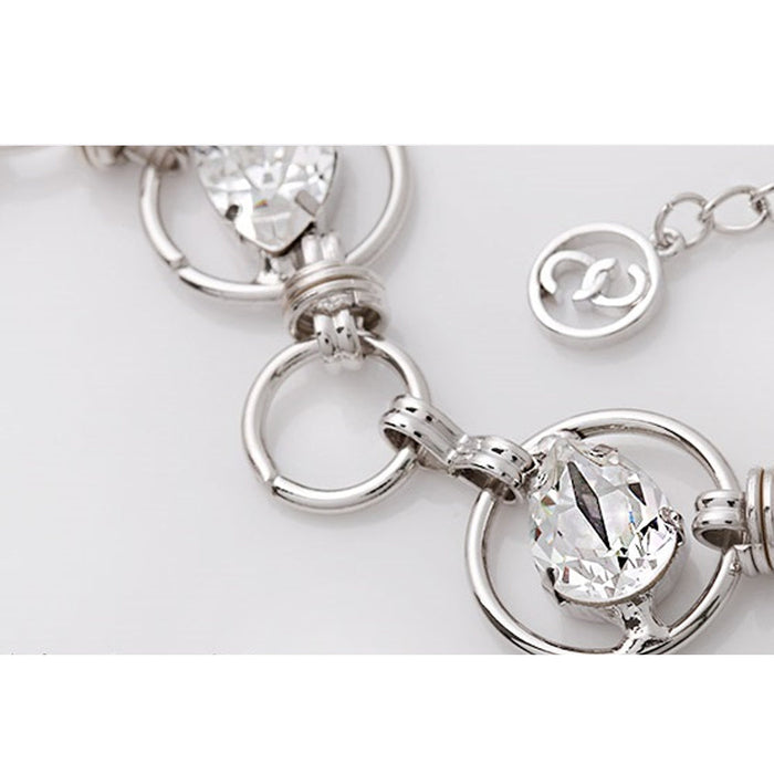 Silver Crystal Necklace by Mika: silver, clear necklace, decorative, statement style