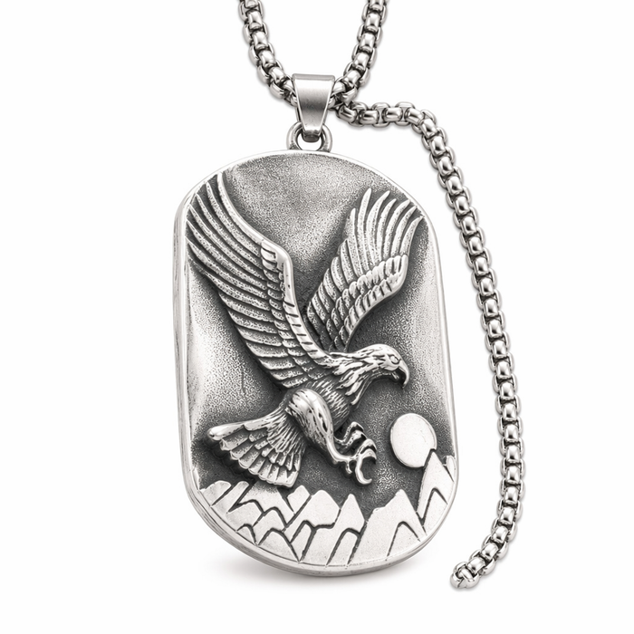 Silver Eagle Pendant Necklace with a Vintage Touch Default