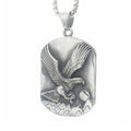 Silver Eagle Pendant Necklace with a Vintage Touch: silver, gray eagle, detailed realistic wildlife style