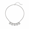 Silver Necklace with Crystal Accents Silver