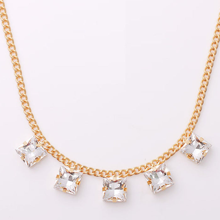 Silver Necklace with Crystal Accents: silver, clear necklace, delicate, elegant style