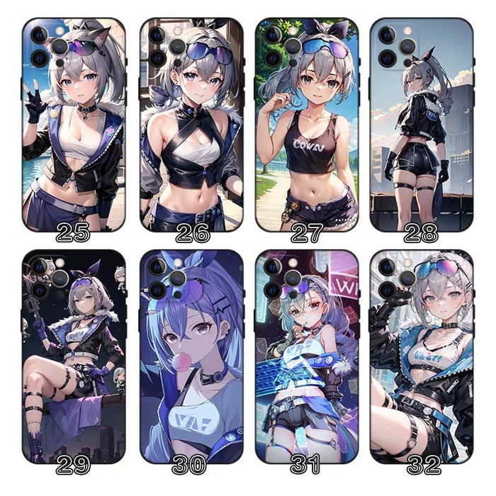 Silver Wolf Honkai Star Rail Phone Case: purple, blue anime-style female characters and gaming-themed graphics, anime, kawaii