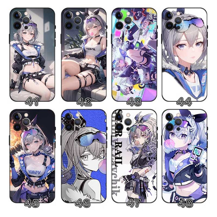 Silver Wolf Honkai Star Rail Phone Case: purple, blue anime-style female characters and gaming-themed graphics, anime, kawaii