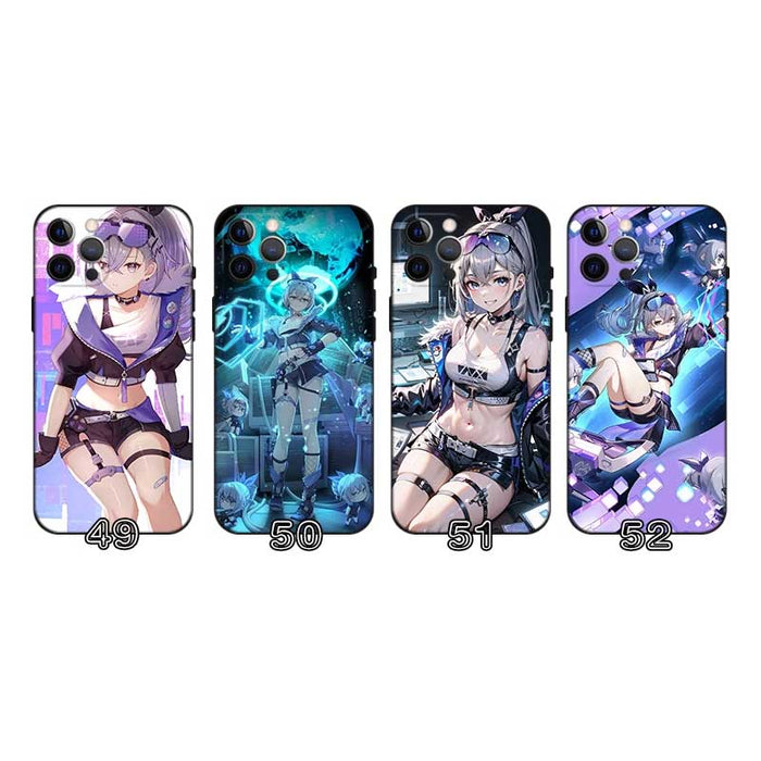 Silver Wolf Honkai Star Rail Phone Case: purple, blue anime-style female characters and gaming-themed graphics, anime, kawaii