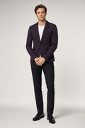 Single-Button Mens Smart Casual Jacket Purple