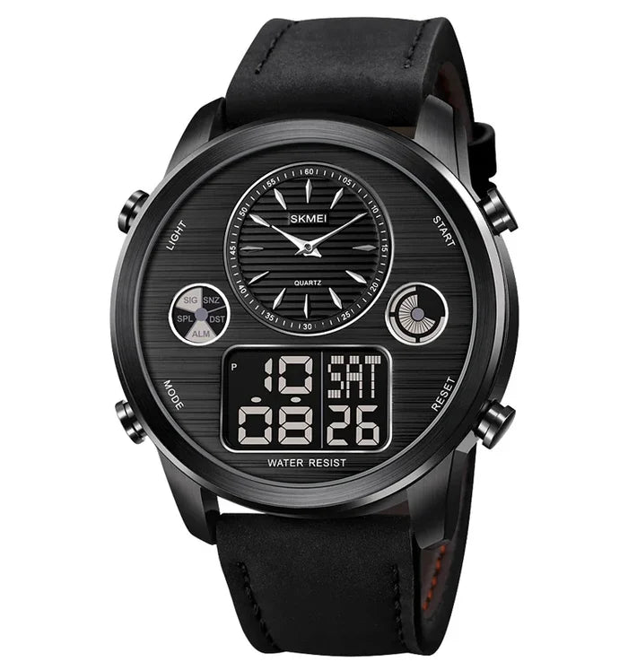Skmei 1653 Analog Digital Leather Watches