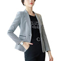 Slim Fit Houndstooth Blazer for Women: gray, black blazer jacket, tailored, smart casual style