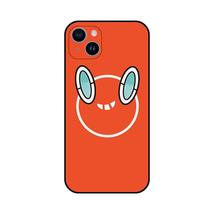Slim TPU Phone Case with Customizable Design: orange-red, black cartoon face