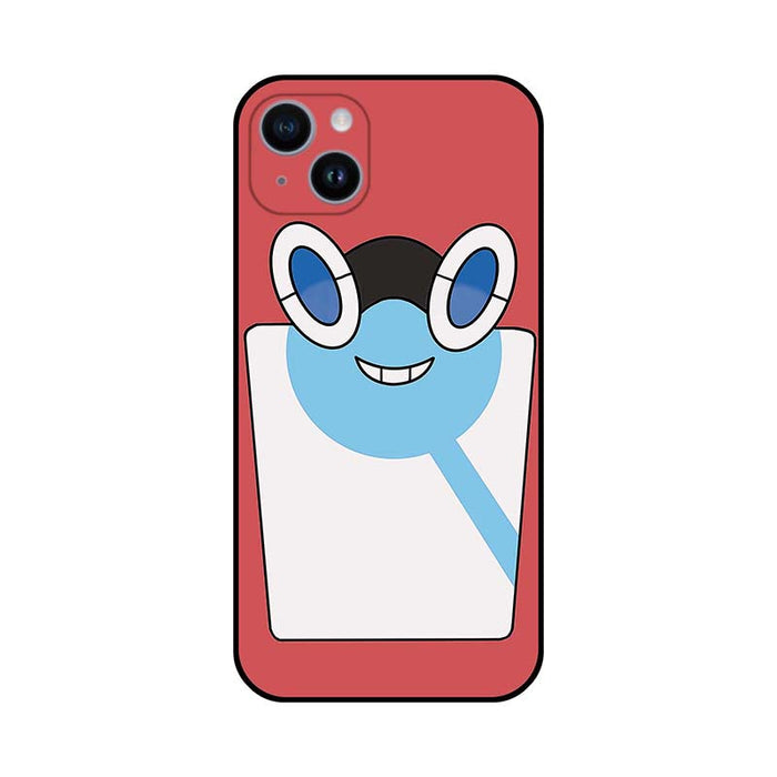 Slim TPU Phone Case with Customizable Design: orange-red, black cartoon face